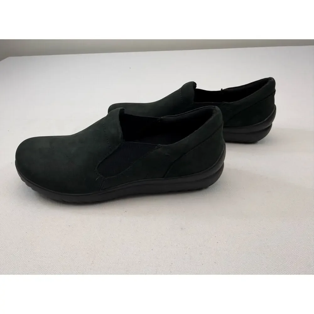 Dark Forest Green Klogs Slip-On Shoes Size 7 Lagenlook Loafers‎ Comfort Clogs